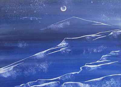 © Regina F. Rau: "Mondnacht im verschneiten Gebirge 2"