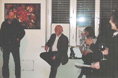 von links nach rechtrs: Utz Bänkel, Leiter der Sparkasse Deggendorf, Renate Franzel,  die Frau des Finanzamtleiters.