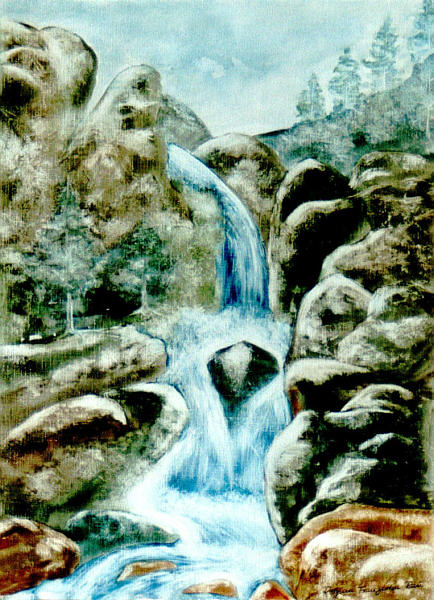 © Regina F. Rau: "felsiger Wasserfall"